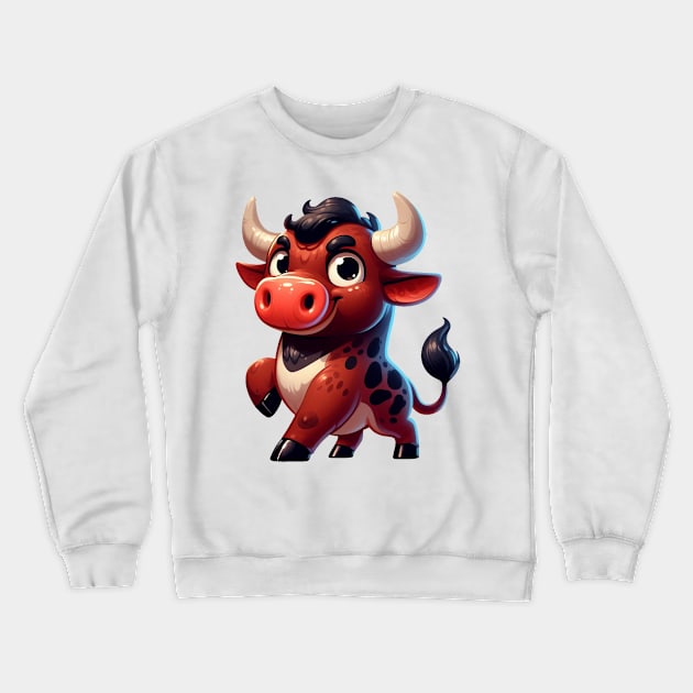 Cute Bull Crewneck Sweatshirt by Dmytro